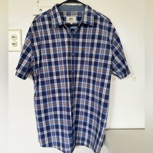 Ecko Unltd. / XL / Men’s Blue, White & Gray Checkered Short Sleeve Dress Shirt